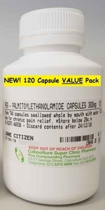Pharmaceutical Grade PEA (Palmitoylethanolamide)  Bottle of 300mg x 120 GEL Capsules